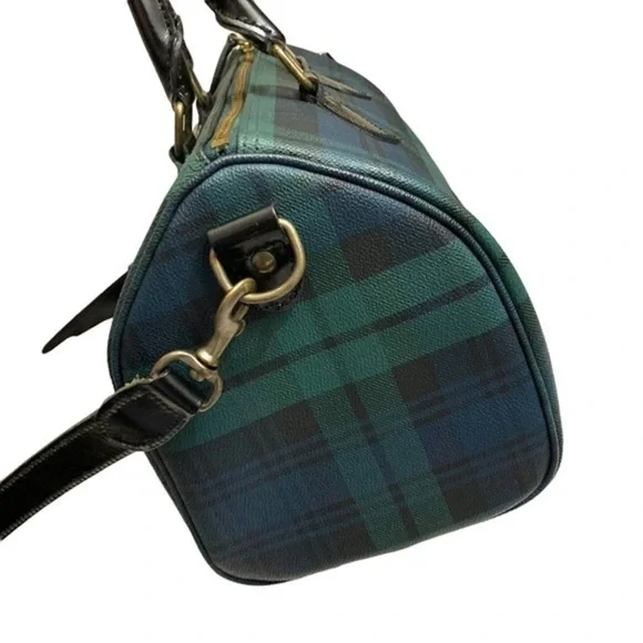 Ralph Lauren polo vintage Blackwatch black watch Plaid Bag – Tartan Leather RARE - Picture 4 of 9